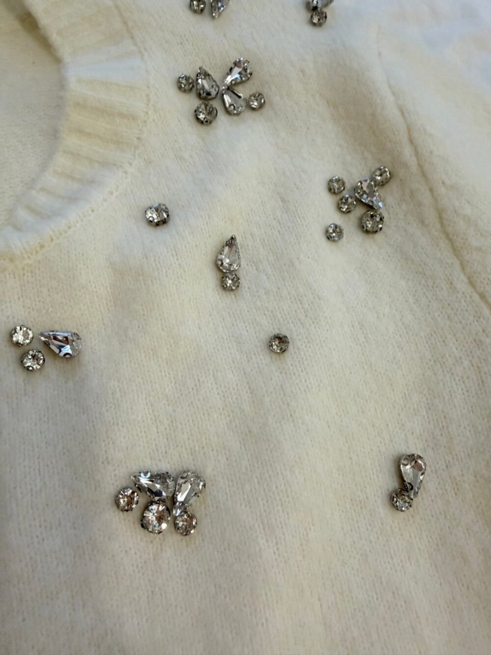 Kimchi Blue White Crystal Embellished Cardigan - Picture 2 of 3